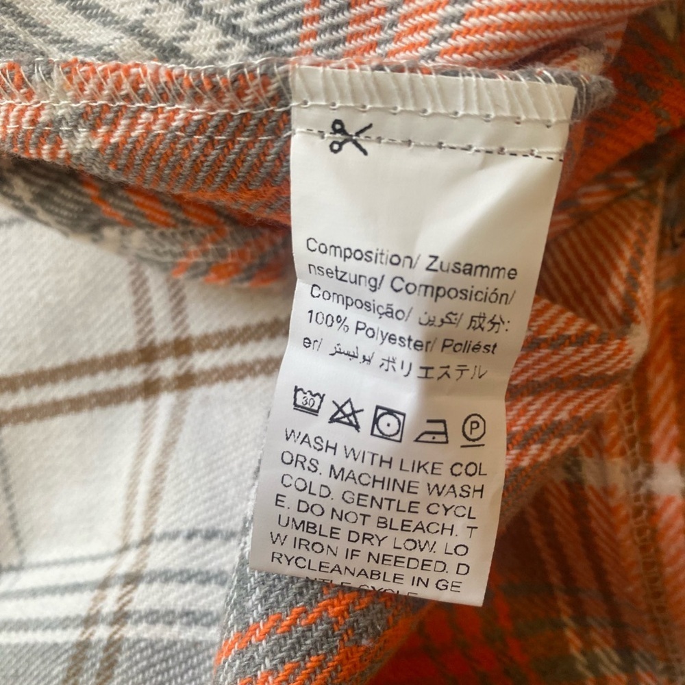 SHEIN Curve Orange Plaid Top 1X - Picture 6 of 6